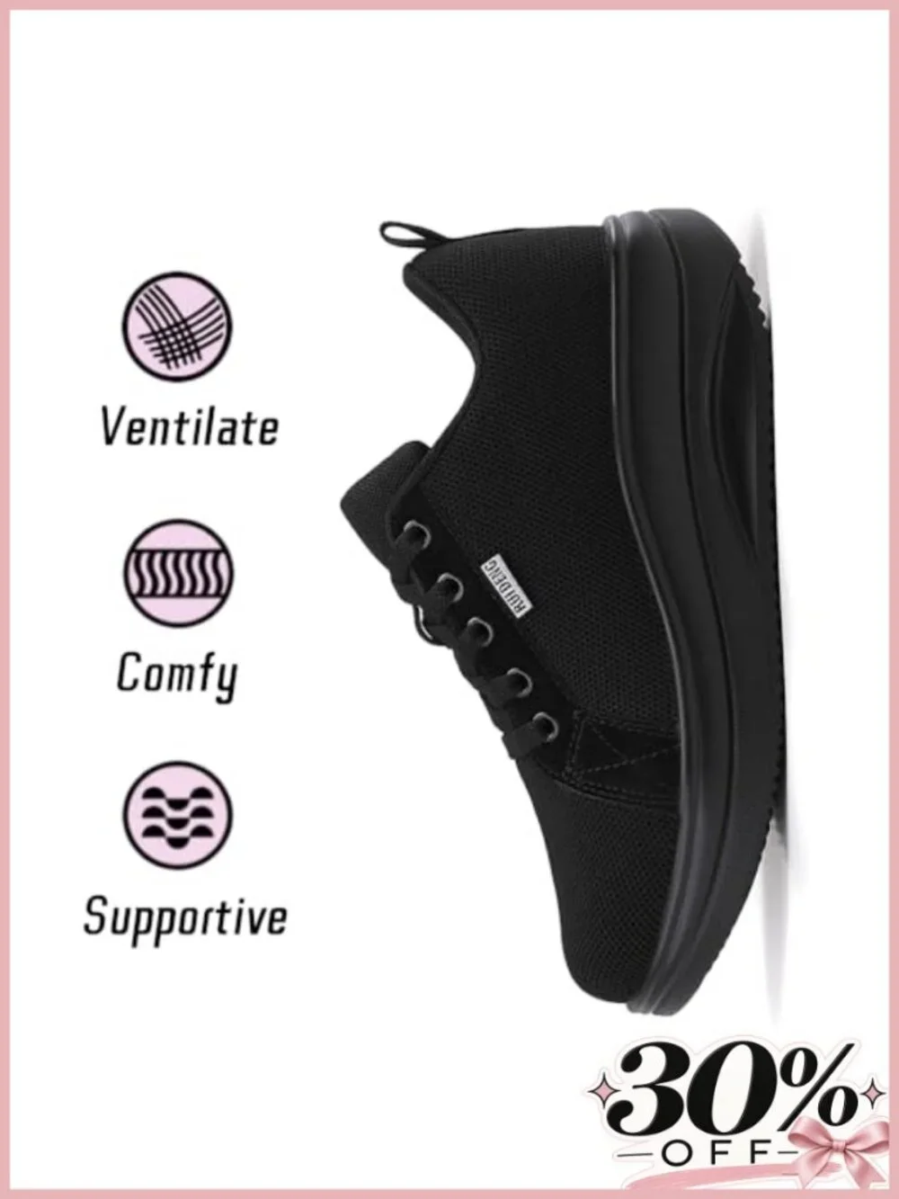 Womens Platform Walking Sneakers Comfy Rocker Bottom Athletic Shoes